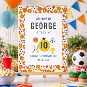 Boys Modern Sports Birthday Party Game Day Theme Foam Board