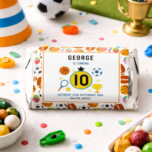 Boys Modern Sports Birthday Party   Game Day Theme Hershey's Miniatures