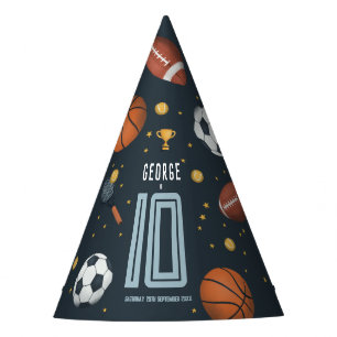 Boys Modern Sports Birthday Party Hat