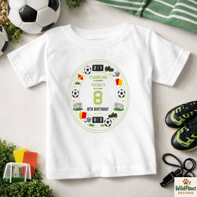 Boys Modern Sports Soccer Kids 8th Birthday Party Baby T-Shirt (Boys Modern Sports Soccer Kids 8th Birthday Party Baby T-Shirt
)