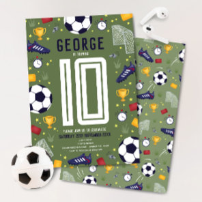 Boys Modern Sports Soccer Kids Birthday Invitation