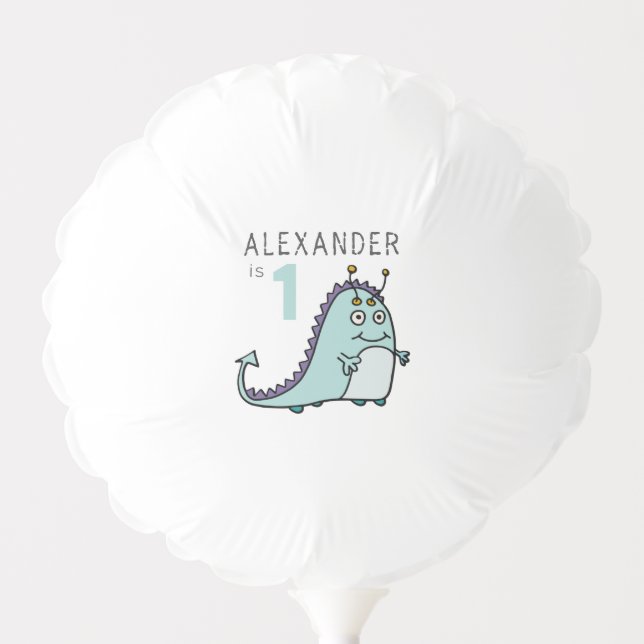 Boys Monster 1st Birthday Party Balloon (Front)