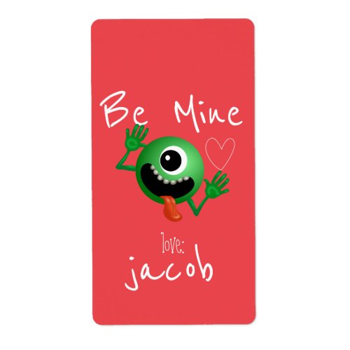 Boys Monster Alien Be Mine Valentines Day Stickers