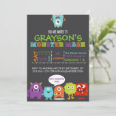 Boys Monster Mash Birthday Party Invitation (Standing Front)