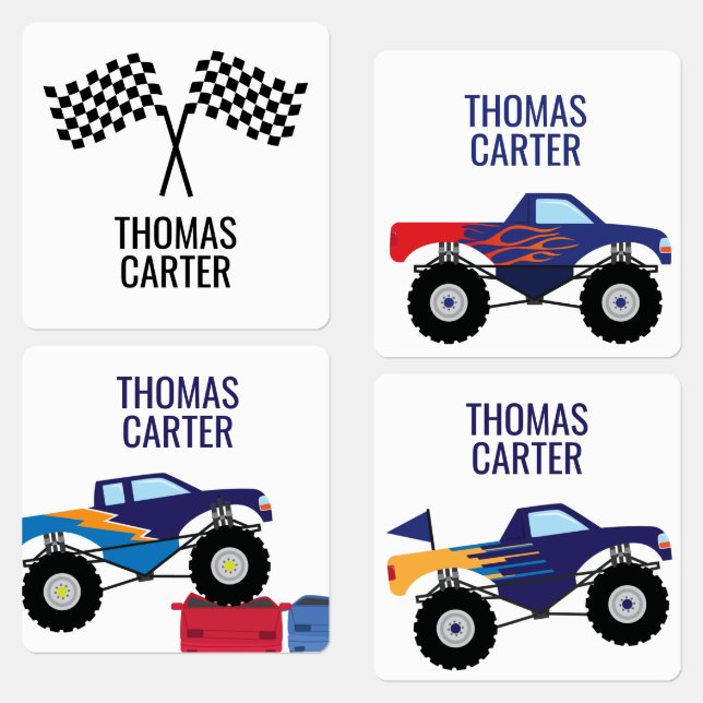 Boys Monster Truck Kids' Labels (Group)