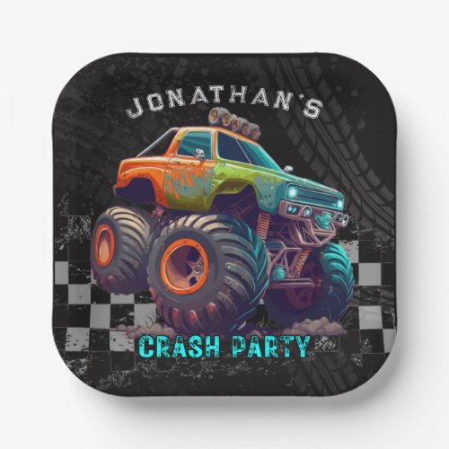 Boys Monster Truck Rally Birthday Party Paper Plates