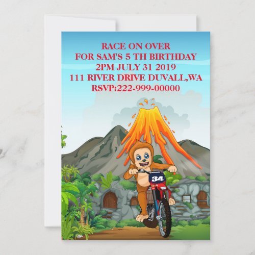 Boys motocross birthday invitation invitation