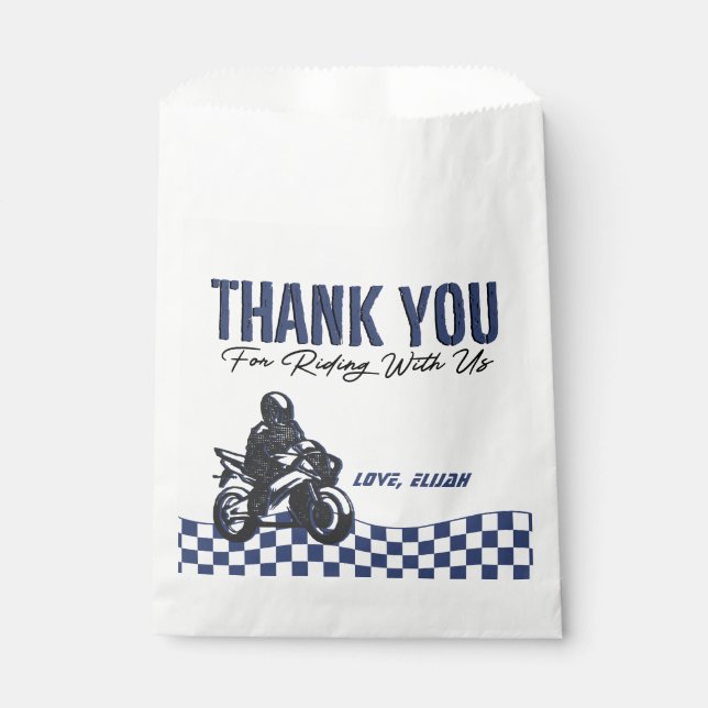 Boys' Motocross Dirt Bike Birthday  Favor Bag (Front)