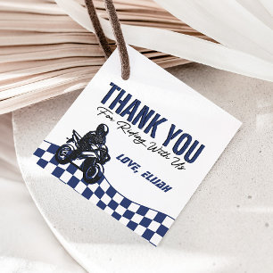 Boys' Motocross Dirt Bike Birthday Favor Tags