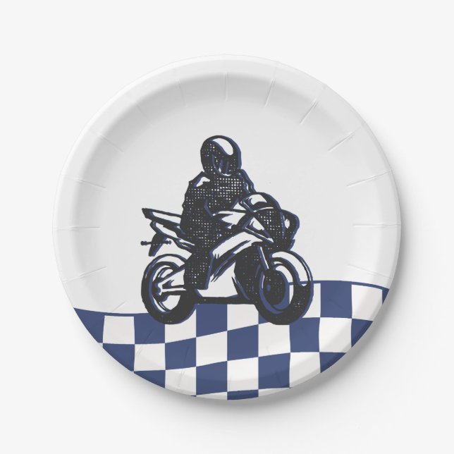Boys' Motocross Dirt Bike Birthday  Paper Plates (Front)