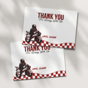 Boys' Motocross Dirt Bike Birthday  Thank You Card