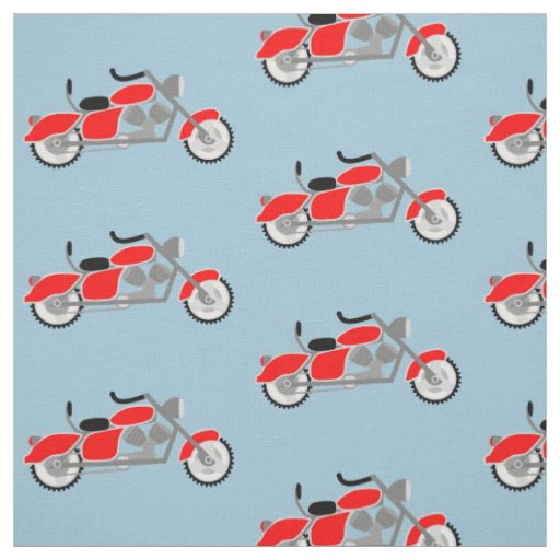 Boys motorcycle motif fabric