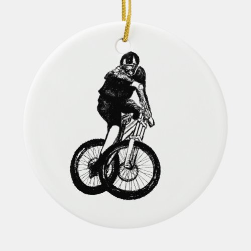 Boys mountain bike T Shirt presents MTB Christmas  Ceramic Ornament