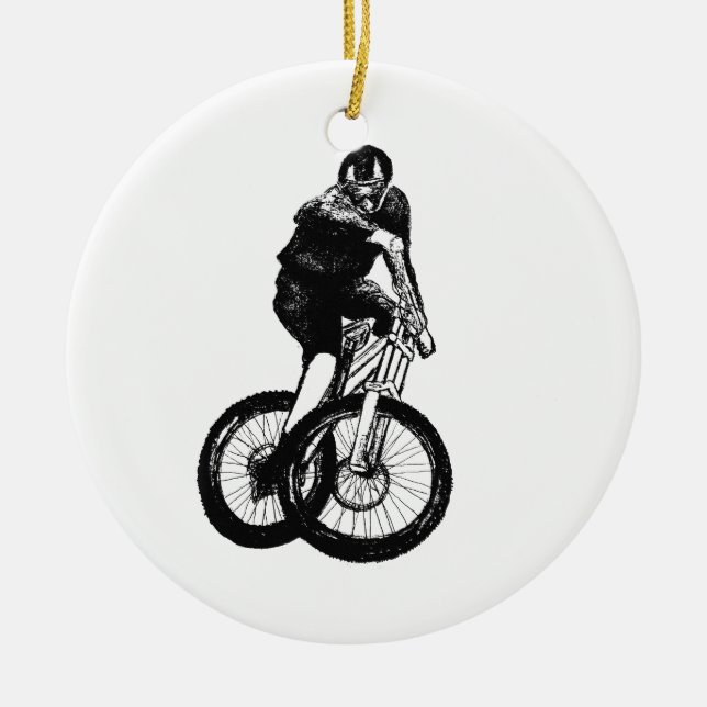 Boys mountain bike T Shirt presents MTB Christmas  Ceramic Ornament (Front)