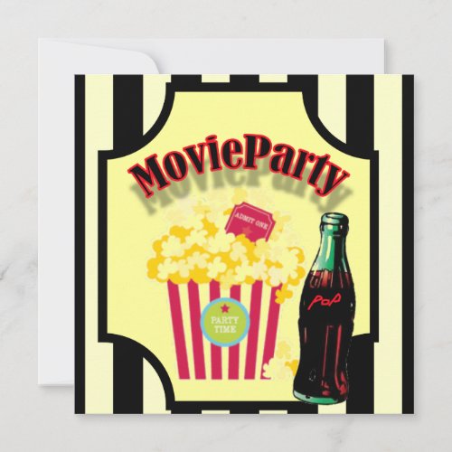 Boys Movie Birthday Party Invitation