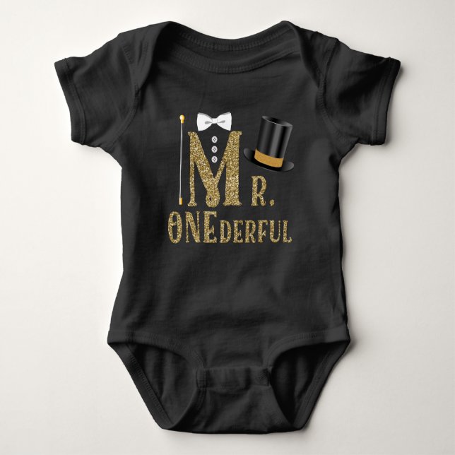Boys Mr ONEderful 1st Birthday Shirts (Front)
