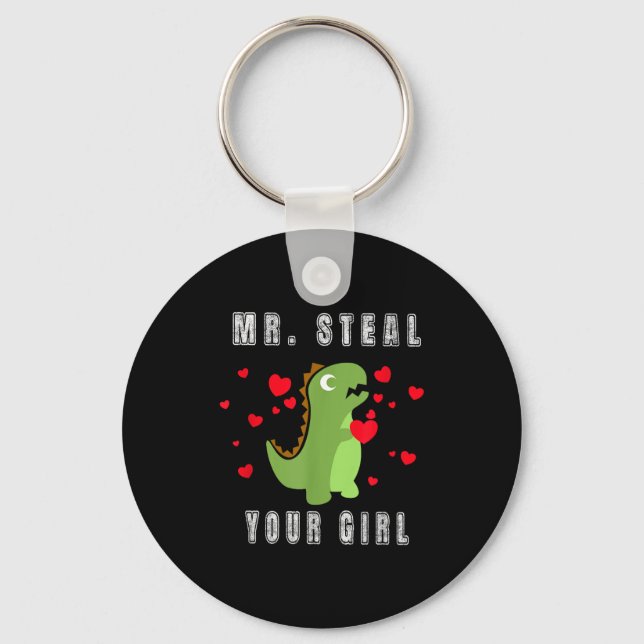 Boys Mr. Steal Your Girl - Cute Valentines Day Din Keychain (Front)