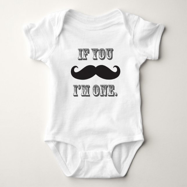 Boy's Mustache Little Man First Birthday Tee (Front)