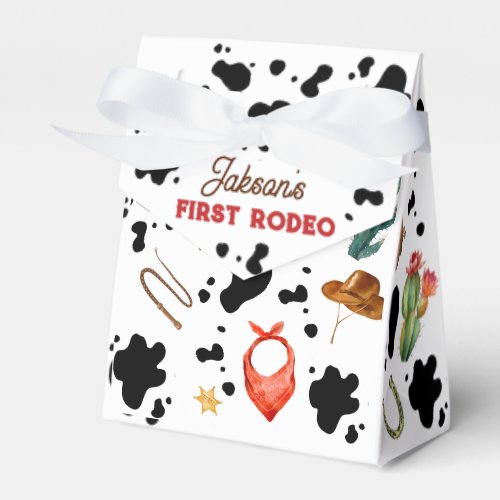 Boys My First Rodeo Cowboy 1st Birthday Favor Boxes