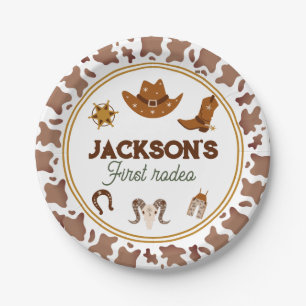 Boys My First Rodeo Cowboy 1st Birthday Paper Plates