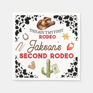 Boys My Second Rodeo Cowboy 2nd Birthday Napkins