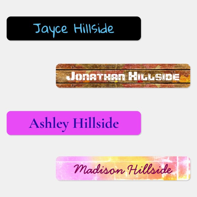 Boys n Girls Colorful Custom Iron On Clothing Kids' Labels (Group)
