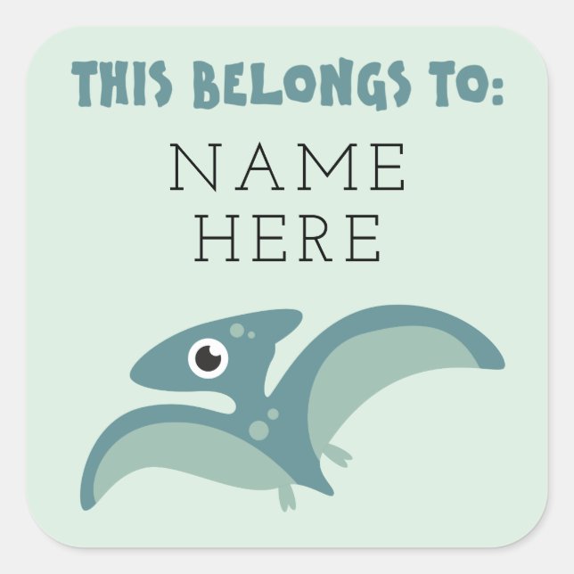 Boys Name Back to School This Book Belongs To Square Sticker (Front)