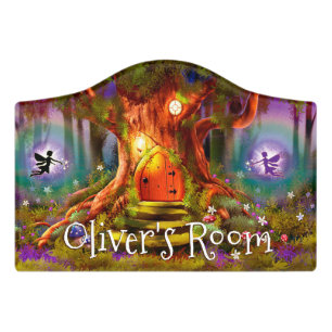 Boys Name Bedroom sign Magic Forest Tree