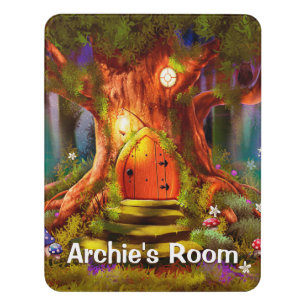 Boy's Name Bedroom sign Magic Forest Tree