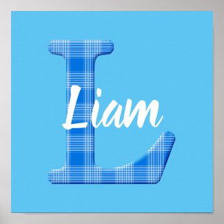 Boys Name Custom Plaid Letter L Poster