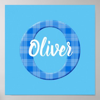 Boys Name Custom Plaid Letter O Poster