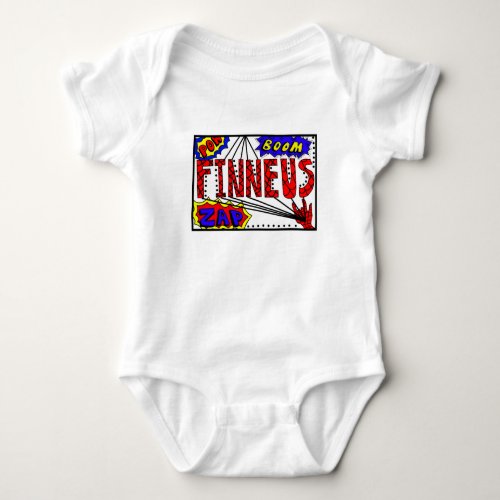 Boys Name Finneus Spider Web Super Powers Baby Baby Bodysuit