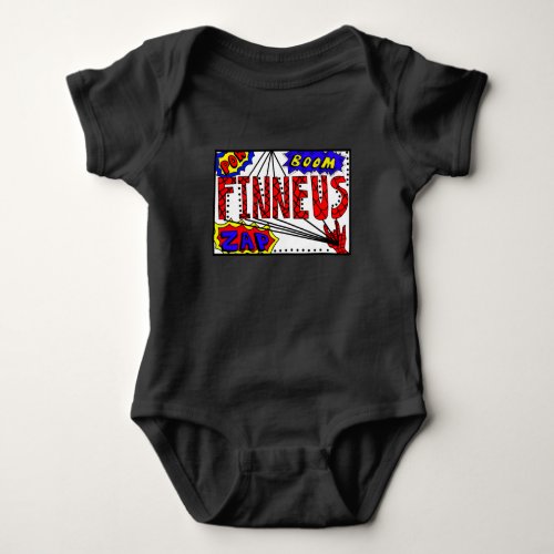 Boys Name Finneus Spider Web Super Powers  Baby Bodysuit