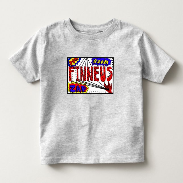 Boy's Name Finneus Spider Web Super Powers   Toddler T-shirt (Front)