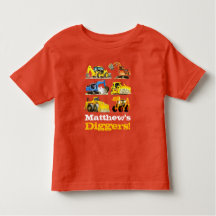 Boys Name Giant Construction Diggers Excavators