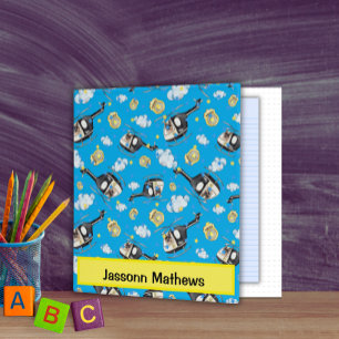 Boys Name Police Helicopter K9-Unit Pattern   3 Ring Binder
