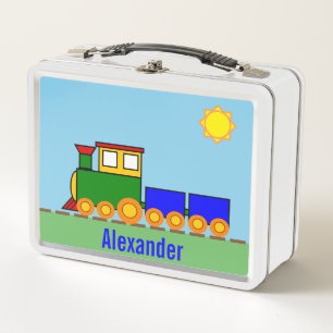 Boy's Name with Train Metal Lunch Box