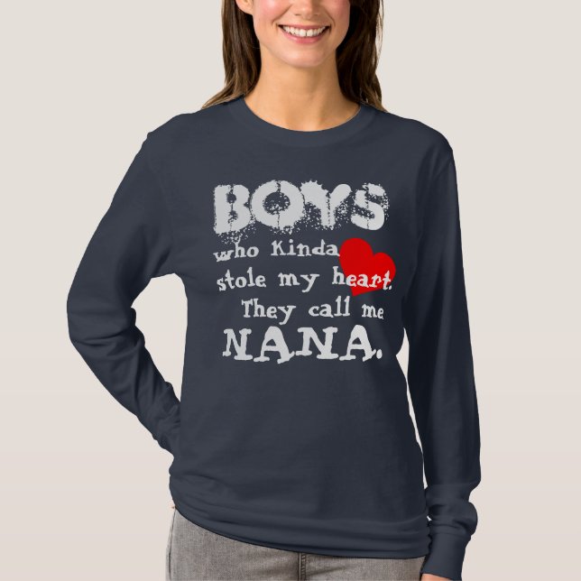 Boys/Nana T-Shirt Light Text (long sleeve) (Front)