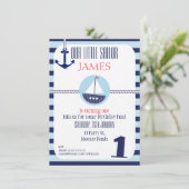 Boys Nautical 1st Birthday party Invitation (Standing Front)