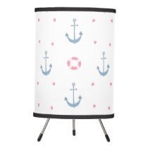 Boys Nautical Anchor Pattern Baby Nursery Tripod Lamp