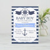 Boys Nautical Baby Shower Invitation (Standing Front)