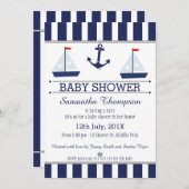 Boys Nautical Sail Boats Baby Shower Invitation (Front/Back)