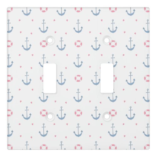 Boys Nautical Theme Pattern Kids Room Light Switch Cover