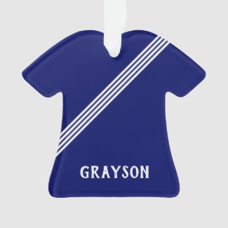 Boys Navy Blue and White Sports Jersey