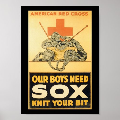 Boys Need Sox World War II Poster