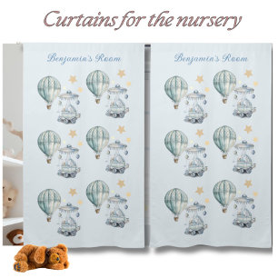Boy's Nursery Hot Air Balloons Blackout Curtains