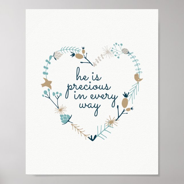Boy's nursery print, boy's nursery quote poster (Front)