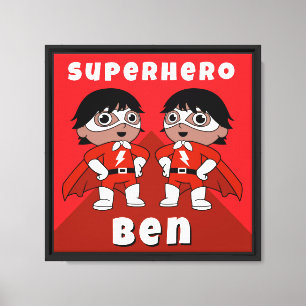 Boys Nursery Superhero Art Canvas Print
