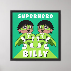 Boys Nursery Superhero Art Canvas Print