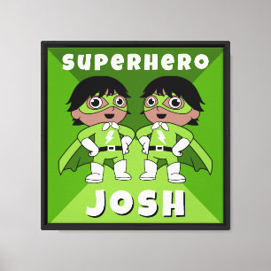 Boys Nursery Superhero Art Canvas Print